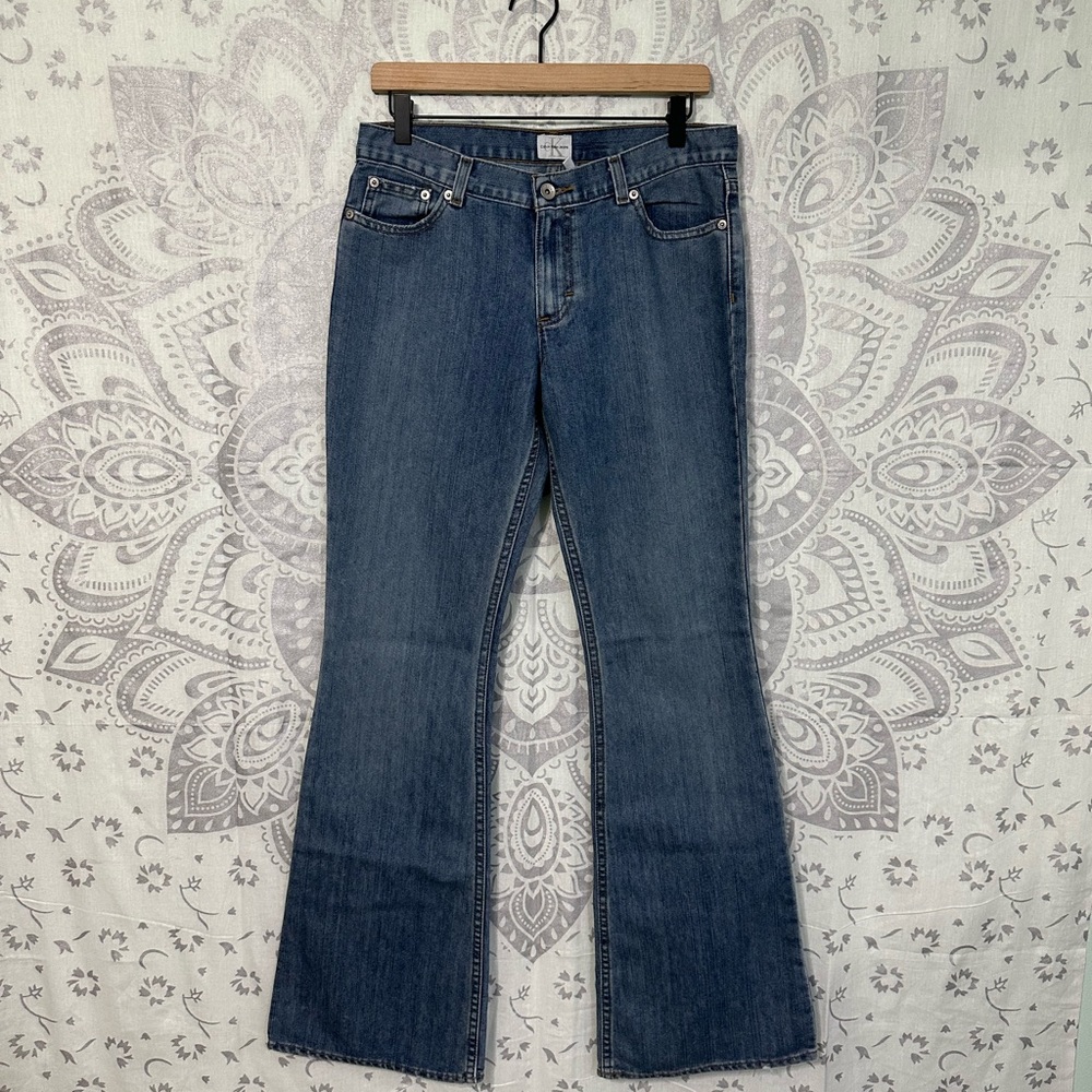 Y2K $120 Calvin Klein Jeans True Flare Low Rise 90s Y2K Vintage Blue 30 x 33